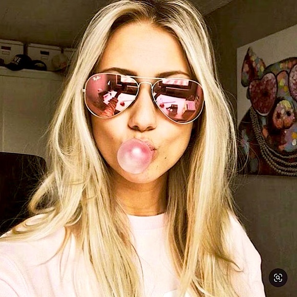 LIKE NEW Ray Ban Aviator Pink Mirrored Sunglasses - Picture 1 of 10